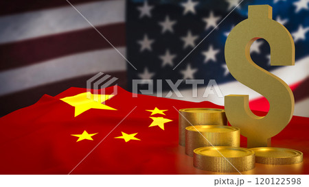 The Gold  dollar symbol for Business concept 3d rendering. 120122598