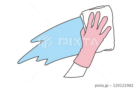 窓拭きの手元のシンプルイラスト 120122982