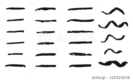 Texture brushes and blotches smears various shapes. Uneven and wavy. For cover backgrounds and decorative accents for social media posters and websites. Vector illustration. Texture brushes and blotches smears various shapes. Uneven and wavy. For cover backgrounds and decorative accents for social media posters and websites. Vector illustration. 120124238