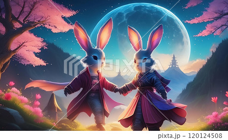 異世界のラビット族のカップル AI画像 異世界のラビット族のカップル AI画像 120124508