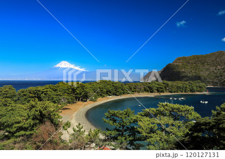 春の西伊豆戸田御浜岬と富士山の絶景 120127131