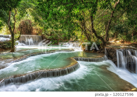 Kuang Si Waterfalls Turquoise Water Pools Kuang Si Waterfalls Turquoise Water Pools 120127596