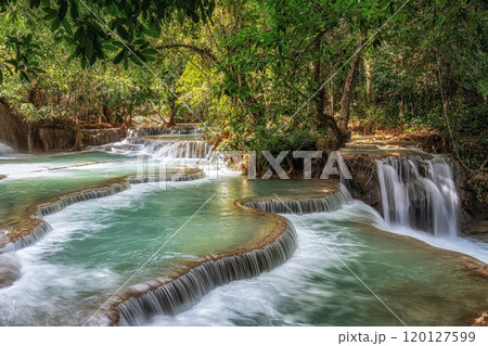 Kuang Si Waterfalls Turquoise Water Pools Kuang Si Waterfalls Turquoise Water Pools 120127599