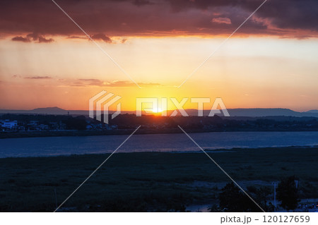 Mekong River Sunset in Vientiane Mekong River Sunset in Vientiane 120127659