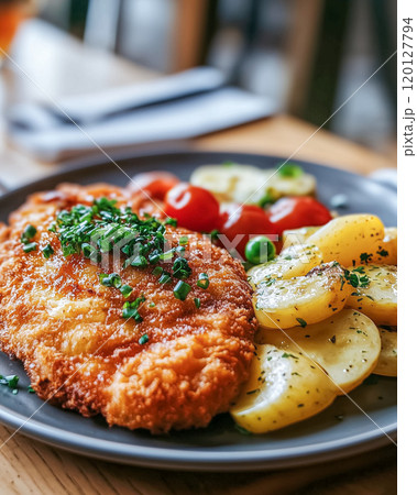 子牛肉のウィーン風カツレツ、ウインナ‐シュニッツェル 120127794