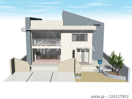 家　ハウス　戸建て　住宅　住まい　新築　モデルハウス(3DCGイメージ)空だけあり 120127952