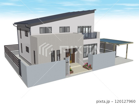 家　ハウス　戸建て　住宅　住まい　新築　モデルハウス(3DCGイメージ)空だけあり 120127960