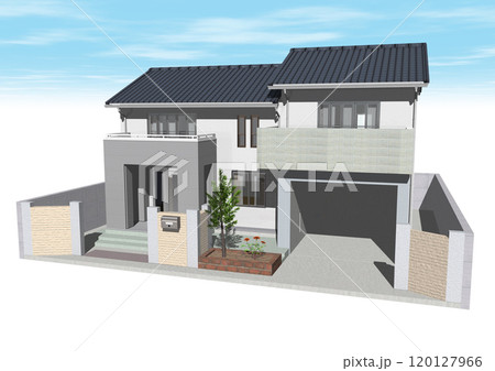 家　ハウス　戸建て　住宅　住まい　新築　モデルハウス(3DCGイメージ)空だけあり 120127966