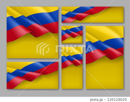 Colombian patriotic festive banners set. 120128020