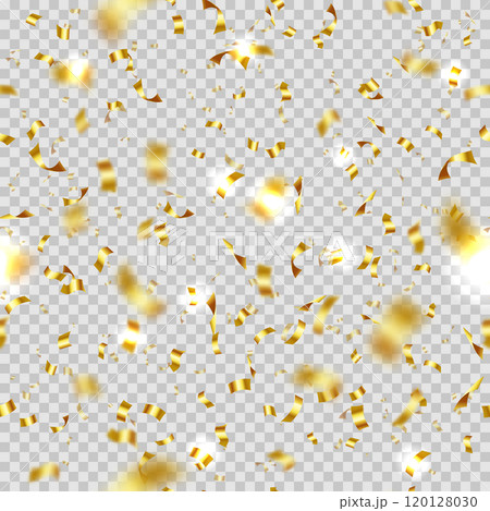 Realistic falling golden confetti isolated Realistic falling golden confetti isolated 120128030