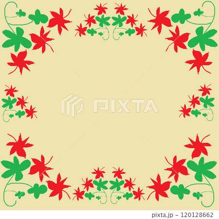 border frame with maple leaves 120128662