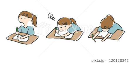 人物イラスト　勉強できないこども　セット 120128842