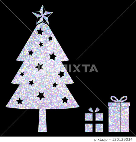 クリスマスツリー_ラメグリッター_シルバー 120129034