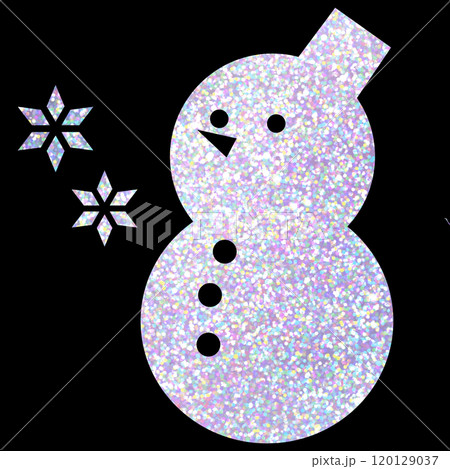 雪だるま_ラメグリッター_シルバー 雪だるま_ラメグリッター_シルバー 120129037