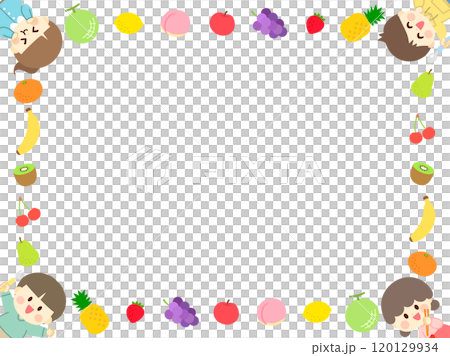 水果兒童方形框架2_flat 水果兒童方形框架2_flat 120129934