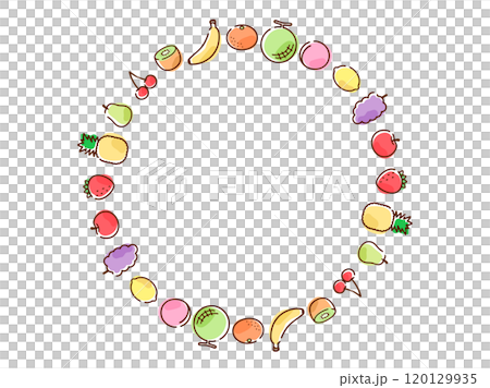 水果圓形框架_手繪 水果圓形框架_手繪 120129935