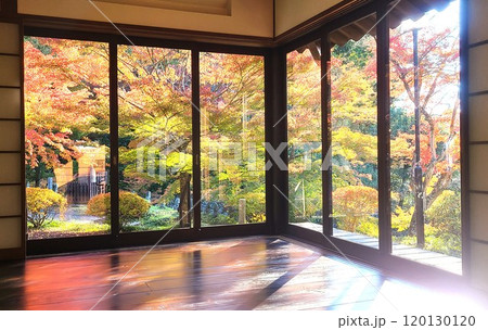 福島・文知摺観音「水月庵」の床紅葉 福島・文知摺観音「水月庵」の床紅葉 120130120