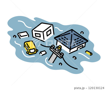 水害で流される住宅 水害で流される住宅 120130124