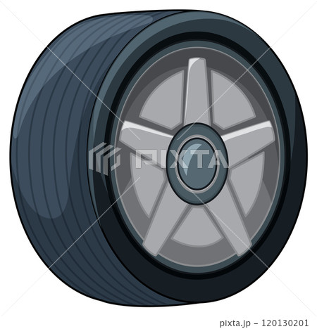 Stylized Car Tire Illustration 120130201