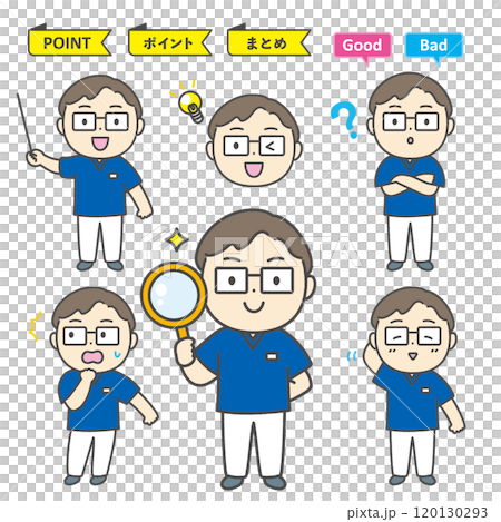 歯科医師　キャラクターイラスト　アイコン 120130293