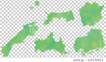 Chugoku region prefecture illustration set 120130623