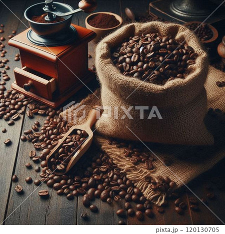 コーヒー豆のイラスト 120130705