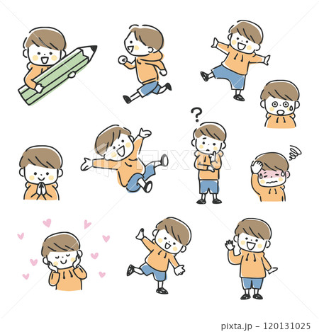 かわいい男の子のイラストセット かわいい男の子のイラストセット 120131025
