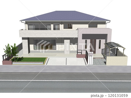 家　ハウス　戸建て　住宅　住まい　新築　モデルハウス(3DCGイメージ)道路だけあり 120131059