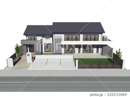 家　ハウス　戸建て　住宅　住まい　新築　モデルハウス(3DCGイメージ)道路だけあり 120131064