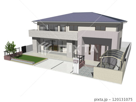 家 ハウス 戸建て 住宅 住まい 新築 モデルハウス(3DCGイメージ)白バック 家 ハウス 戸建て 住宅 住まい 新築 モデルハウス(3DCGイメージ)白バック 120131075