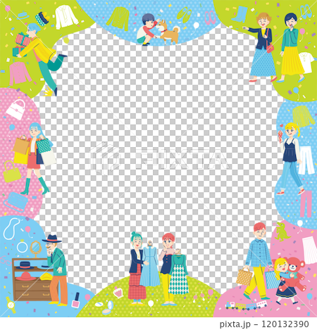 People shopping flat design square 120132390