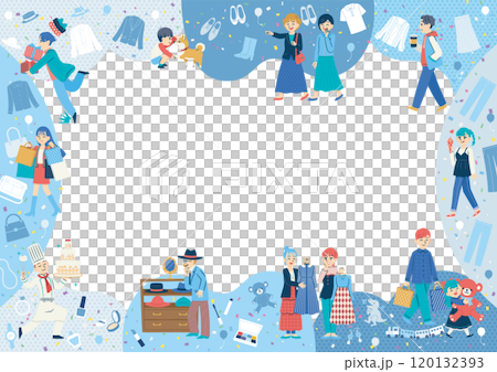 Shopping people Flat design A3 Landscape Winter 120132393