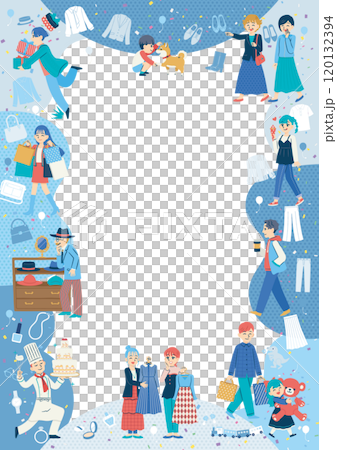 Shopping people Flat design A3 Vertical Winter 120132394