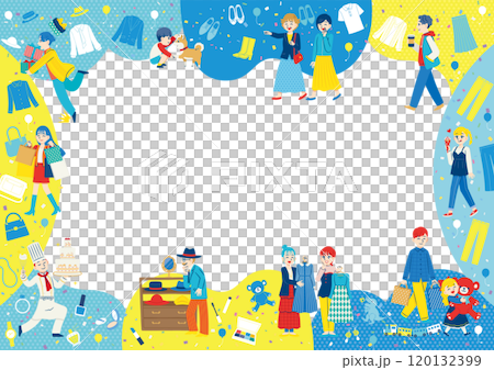Shopping people Flat design A3 Landscape Summer 120132399