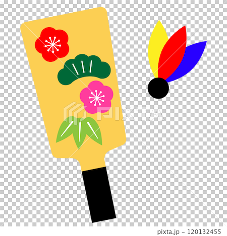 かわいい羽子板と羽根 120132455