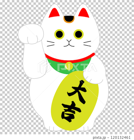 小判を持った白い招き猫 小判を持った白い招き猫 120132461