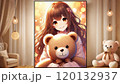 ぬいぐるみの熊と美少女 120132937