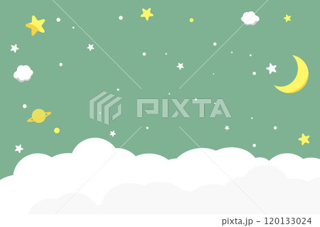 夜空と雲の背景イラスト 横 夜空と雲の背景イラスト 横 120133024