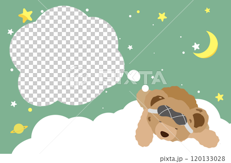 相框,插圖 2 泰迪熊睡在夜空和雲彩上 相框,插圖 2 泰迪熊睡在夜空和雲彩上 120133028