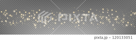 Gold glittering dots, particles, stars magic sparks. Glow flare light effect. Gold luminous points. Vector particles on transparent background. Gold glittering dots, particles, stars magic sparks. Glow flare light effect. Gold luminous points. Vector particles on transparent background. 120133051