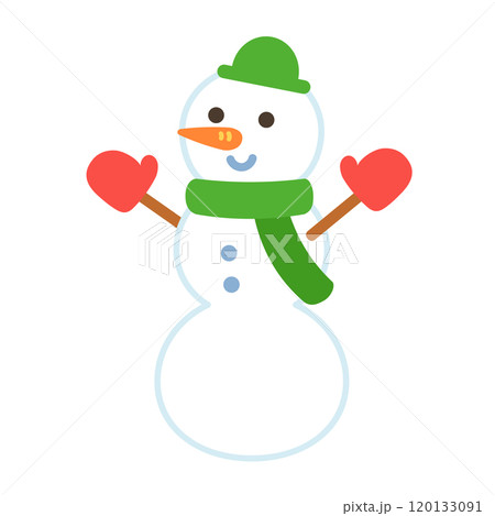 雪だるまのイラスト　3段 120133091