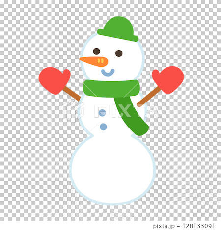 雪だるまのイラスト　3段 120133091