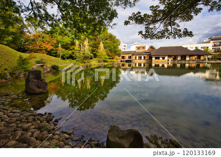 養浩館庭園の雪吊り風景  養浩館庭園の雪吊り風景 120133169