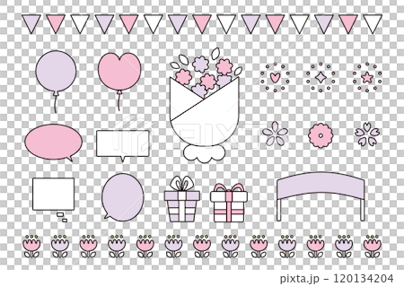 簡單可愛的插畫素材集 120134204