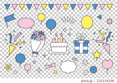 Celebration illustration material set Celebration illustration material set 120134206