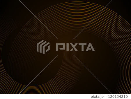 Glowing orange circular lines abstract geometric tech background 120134210