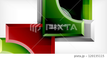 Arrow with round elements. Color geometric shapes background. Vector Illustration For Wallpaper, Banner, Background, Card, Book Illustration, landing page Arrow with round elements. Color geometric shapes background. Vector Illustration For Wallpaper, Banner, Background, Card, Book Illustration, landing page 120135115