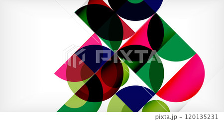 Minimal geometric abstract background. Circle square and triangle design. Trendy techno business template for wallpaper, banner, background or landing Minimal geometric abstract background. Circle square and triangle design. Trendy techno business template for wallpaper, banner, background or landing 120135231