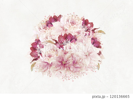 ポインセチアとクリスマスローズのクリスマスブーケ ポインセチアとクリスマスローズのクリスマスブーケ 120136665