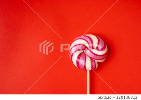 Color lollipop, spiral candy on stick, colorful striped lollypop, round fruit caramel, circle lollipop Color lollipop, spiral candy on stick, colorful striped lollypop, round fruit caramel, circle lollipop 120136812